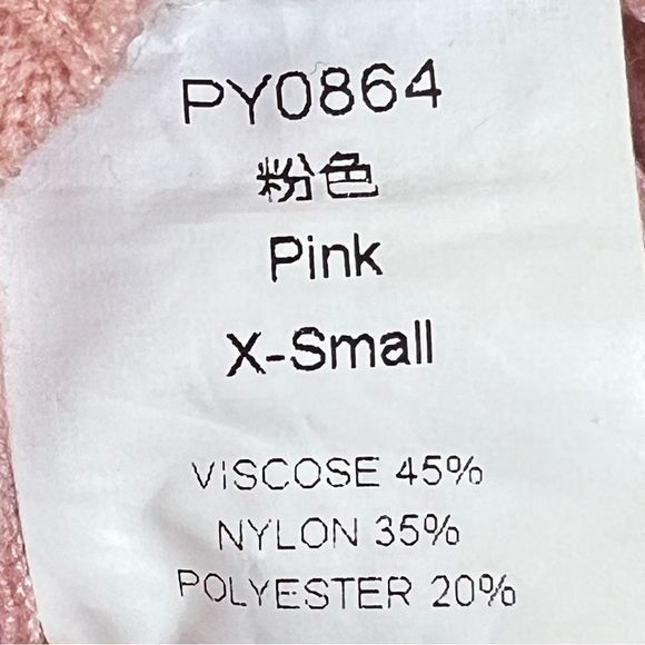 XS Ribbed V-Neck Front & V-Neck Back Cropped Knit Long Sleeve Sweater Top - Picture 5 of 6